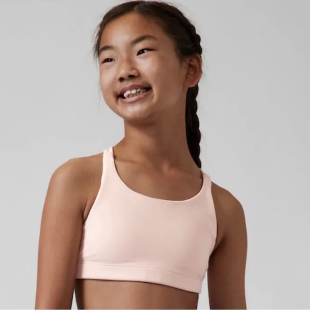 NWT Athleta Girl Bundle of two pink Upbeat Bras 2.0 Size Medium 8-10. - Picture 2 of 6